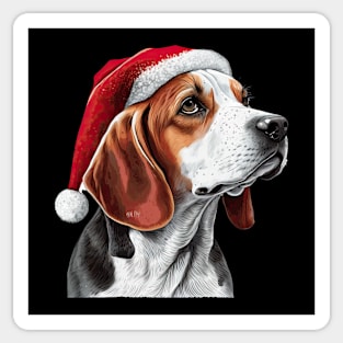 Christmas Beagle Sticker